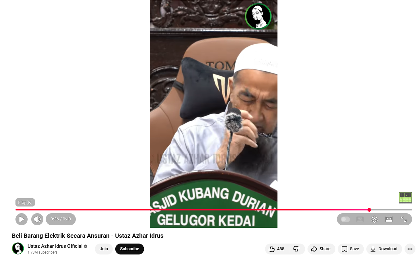 Hukum Beli Barang Elektrik Secara Ansuran - Ustaz Azhar Idrus